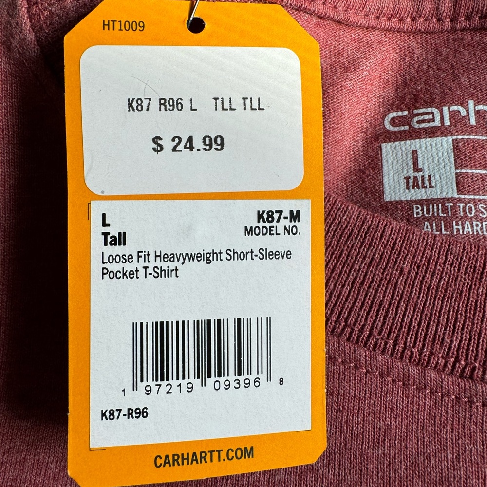 Carhartt Men's Maroon Short Sleeve Tee - Picture 5 of 5